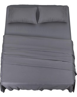 Utopia Bedding Juego de Sabanas 4 Piezas - Poliéster Microfibra Cepillada - Sábanas y Fundas de Almohada (Cama 150