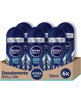 NIVEA Desodorante Hombre Dry Fresh Roll-on 6 x 50ml