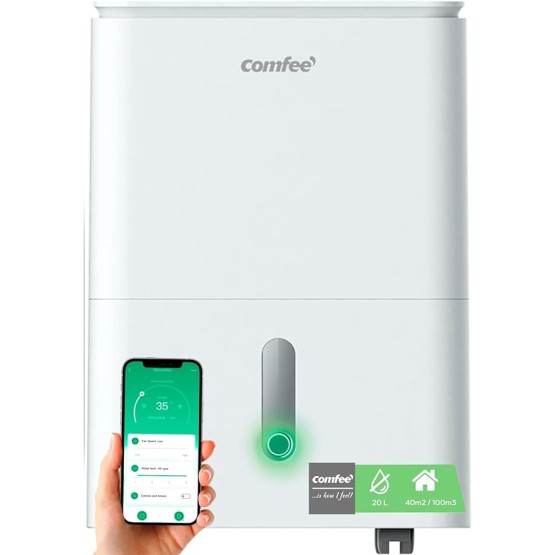 Foto de portada de COMFEE' Deshumidificador de Humedad WiFi 20L Easy Dry interior 40 m2 / 100 m3 - Deshumificador Eléctrico Silencioso con App Control - Dehumifier bajo consumo con depósito extraible + 4 Modos