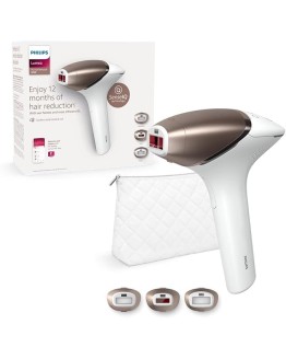 Foto de portada de Philips Lumea Serie 9000, Depiladora Luz Pulsada, Piel Suave Desde Casa, Con Funda, Accesorios para el Cuerpo, Cara y Zonas de Precisión, Sin Cable, Alternativa a Depilación Láser. BRI955/00