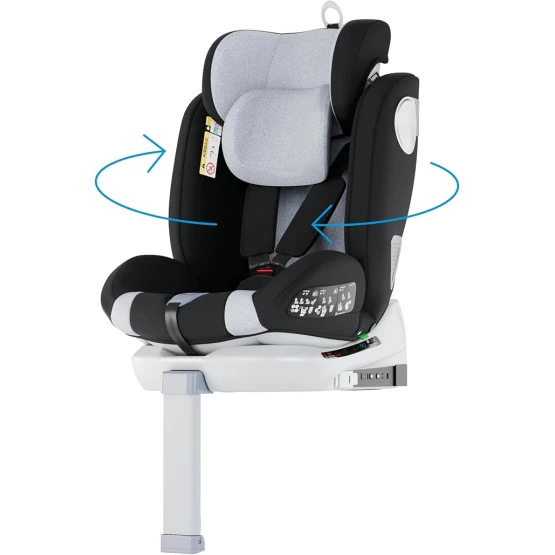 Foto de portada de Babify Silla de coche bebé Isofix Grupo 0 1 2 3 con rotación 360°, pata de apoyo, 3 ángulos de reclinación y alta seguridad ECE R129 I-Size