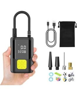 6000Mah Compresor Aire Portatil, 150PSI Inflador Ruedas Coche Mini Bomba de Aire Bicicleta Electrica con Pantalla LCD Digital y Linterna LED,con 4 Boquillas para Coches, Motos, Bicicletas Pelotas Foto de portada de 6000Mah Compresor Aire Portatil, 150PSI Inflador Ruedas Coche Mini Bomba de Aire Bicicleta Electrica con Pantalla LCD Digital y Linterna LED,con 4 Boquillas para Coches, Motos, Bicicletas Pelotas