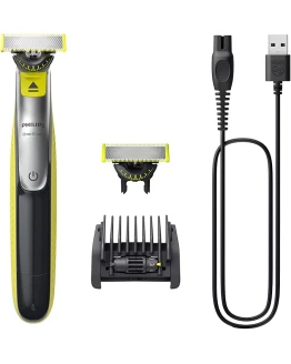 Foto de portada de Philips OneBlade 360 - Maquinilla de Afeitar Híbrida, Barbero Eléctrico y Afeitadora, 2 Cuchillas 360, Peine-Guía Ajustable 5 en 1 (modelo QP2734/30)