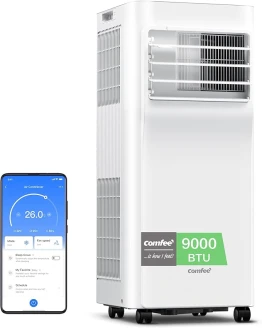 COMFEE Aire Acondicionado Portátil 9000 BTU / 2300 Frigorías Breezy Cool Pro – Enfriador de Aire de Bajo Consumo con App Control – Climatizador 3 en 1 Refrigera, Ventila y Deshumidifica Foto de portada de COMFEE Aire Acondicionado Portátil 9000 BTU / 2300 Frigorías Breezy Cool Pro – Enfriador de Aire de Bajo Consumo con App Control - Climatizador 3 en 1 Refrigera, Ventila y Deshumidifica