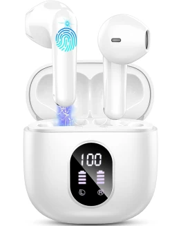 Auriculares Inalambricos, Auriculares Bluetooth 5.3 HiFi Estéreo, 50H Cascos Inalambricos Bluetooth con 4 HD Mic,2024 Audifonos Inalambricos Cancelacion de Ruido ENC/Pantalla LED/IP7 Impermeable/USB-C Foto de portada de Auriculares Inalambricos, Auriculares Bluetooth 5.3 HiFi Estéreo, 50H Cascos Inalambricos Bluetooth con 4 HD Mic,2024 Audifonos Inalambricos Cancelacion de Ruido ENC/Pantalla LED/IP7 Impermeable/USB-C