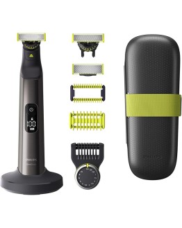 Foto de portada de La auténtica Philips OneBlade Pro 360 Recortadora Barba, Maquina de Afeitar Hombre, Afeitadora Corporal, Cara y Cuerpo, 2 Cuchillas 360, 14 Longitudes, Adaptador Para Base Carga, Funda, QP6651/35