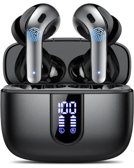 Foto de portada de Auriculares Inalámbricos Bluetooth, Auriculares Bluetooth 5.3, 4 Mic con Reducción de Ruido ENC, 50H con Graves, Cascos Inalambricos Bluetooth IP7 Impermeable, Carga Rápida USB-C, Ajuste Cómodo