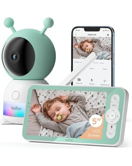 Foto de portada de BOIFUN 2K 5" Camara Vigilancia Bebe con App Movil, Rotación Panorámica de 360°, Luz Nocturna Colorida, Monitoreo de Movimiento y Seguimiento Automático, Alarma de Área Personalizada, Zoom 4X, VOX