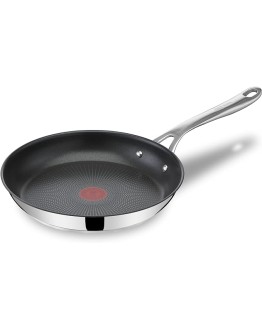 Foto de portada de Tefal Jamie Oliver Sartén 28 cm, acero inoxidable, antiadherente reforzado con Titanio, thermo-signal, forma profunda, apta para gas, vitrocerámica, eléctricas e inducción, fácil de limpiar