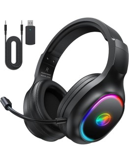 Awinnasey Cascos Gaming Inalambricos para PS4, PS5, PC, Mac, Switch, Auriculares Gaming con Cancelación de Ruido y Luz RGB, 2,4 GHz, Sonido Estéreo 7.1, Auriculares Bluetooth Negro Foto de portada de Awinnasey Cascos Gaming Inalambricos para PS4, PS5, PC, Mac, Switch, Auriculares Gaming con Cancelación de Ruido y Luz RGB, 2,4 GHz, Sonido Estéreo 7.1, Auriculares Bluetooth Negro