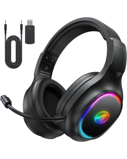 Awinnasey Cascos Gaming Inalambricos para PS4, PS5, PC, Mac, Switch, Auriculares Gaming con Cancelación de Ruido y Luz RGB, 2,4 GHz, Sonido Estéreo 7.1, Auriculares Bluetooth Negro Foto de portada de Awinnasey Cascos Gaming Inalambricos para PS4, PS5, PC, Mac, Switch, Auriculares Gaming con Cancelación de Ruido y Luz RGB, 2,4 GHz, Sonido Estéreo 7.1, Auriculares Bluetooth Negro