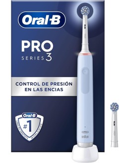 Oral-B Pro 3 3000 Cepillo de Dientes Eléctrico con Mango Recargable y 2 Cabezales, Diseñado por Braun, Regalos Originales para Mujer y Hombre – Azul Foto de portada de Oral-B Pro 3 3000 Cepillo de Dientes Eléctrico con Mango Recargable y 2 Cabezales, Diseñado por Braun, Regalos Originales para Mujer y Hombre - Azul