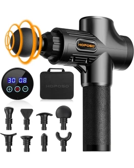 Pistola de Masaje Muscular, Eléctrica Masajeador de Músculos de Tejido Profundo con 30 Velocidades, 6 Cabezales de Masaje, Pantalla LCD Táctil, Pistola de Masaje (Negro) Foto de portada de Pistola de Masaje Muscular, Eléctrica Masajeador de Músculos de Tejido Profundo con 30 Velocidades, 6 Cabezales de Masaje, Pantalla LCD Táctil, Pistola de Masaje (Negro)