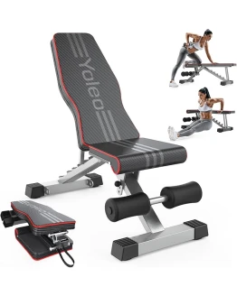 YOLEO Banco de Pesas Ajustable Utilidad Plegable,de Entrenamiento de Cuerpo Completo Inclinación Decline Levantamiento Plano, Press, para Ejercicios de Gimnasio en casa Foto de portada de YOLEO Banco de Pesas Ajustable Utilidad Plegable,de Entrenamiento de Cuerpo Completo Inclinación Decline Levantamiento Plano, Press, para Ejercicios de Gimnasio en casa