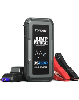 TOPDON JS1500 Arrancador de Coches,10000mAh 1500A Arrancador de Baterias de Coche de Gasolina hasta 6.5L o 4.0L de Diésel,Carga Rápida USB,con Linterna LED Foto de portada de TOPDON JS1500 Arrancador de Coches,10000mAh 1500A Arrancador de Baterias de Coche de Gasolina hasta 6.5L o 4.0L de Diésel,Carga Rápida USB,con Linterna LED