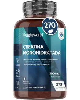 Creatina Monohidratada 3000mg – 270 Comprimidos – Para Masa Muscular Aumento Rápido, Fuerza y Resistencia Física en Entrenos – Suplemento Deportivo Potenciador para Hombre y Mujer, Vegano y Sin OGM Foto de portada de Creatina Monohidratada 3000mg - 270 Comprimidos - Para Masa Muscular Aumento Rápido, Fuerza y Resistencia Física en Entrenos - Suplemento Deportivo Potenciador para Hombre y Mujer, Vegano y Sin OGM