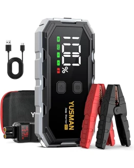 YUSMAN Arrancador de Coche, 5000A Arrancador de Baterias de Coche,12V Arrancador de Coche Portátil Con para ALL Gasolina o 10L Diesel, Linterna LED de Emergencia,Carga Rápida, Pantalla LCD extragrande Foto de portada de YUSMAN Arrancador de Coche, 5000A Arrancador de Baterias de Coche,12V Arrancador de Coche Portátil Con para ALL Gasolina o 10L Diesel, Linterna LED de Emergencia,Carga Rápida, Pantalla LCD extragrande