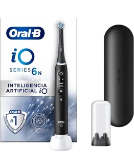 Oral-B iO 6 Oral-B iO 6N Cepillo de Dientes Eléctrico Negro, con 2 Cabezales y 1 Estuche de Viaje, Diseñado por Braun, Diseñado Por Braun Foto de portada de Oral-B iO 6 Oral-B iO 6N Cepillo de Dientes Eléctrico Negro, con 2 Cabezales y 1 Estuche de Viaje, Diseñado por Braun, Diseñado Por Braun