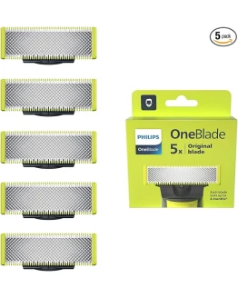 La auténtica Philips OneBlade, Cuchillas de Repuesto Originales Para Recortador de Barba y Maquina de afeitar Hombre, Compatible con todos los Philips OneBlade, Pack de 5 unidades, QP250/50 Foto de portada de La auténtica Philips OneBlade, Cuchillas de Repuesto Originales Para Recortador de Barba y Maquina de afeitar Hombre, Compatible con todos los Philips OneBlade, Pack de 5 unidades, QP250/50