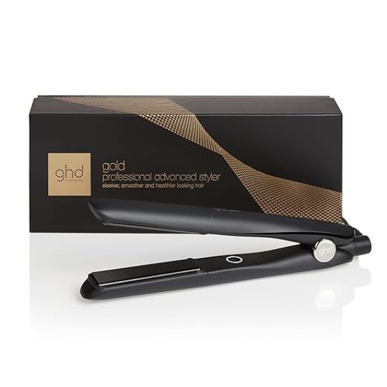 Foto de portada de ghd gold - Plancha de pelo profesional para alisar, rizar y crear ondas, temperatura óptima de peinado 185ºC, tecnología dual-zone, negro