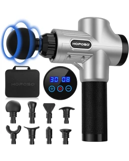 Pistola de Masaje Muscular, Eléctrica Masajeador de Músculos de Tejido Profundo Hasta 4800 RMP, 30 Velocidades, 8 Cabezales de Masaje, Pantalla LCD Táctil, Carga Tipo-C Foto de portada de Pistola de Masaje Muscular, Eléctrica Masajeador de Músculos de Tejido Profundo Hasta 4800 RMP, 30 Velocidades, 8 Cabezales de Masaje, Pantalla LCD Táctil, Carga Tipo-C