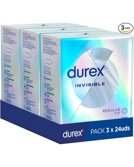 Durex Pack Ahorro Preservativos Invisible, Ultra Fino Diseñado para Maximizar Sensaciones, 72 condones Foto de portada de Durex Pack Ahorro Preservativos Invisible, Ultra Fino Diseñado para Maximizar Sensaciones, 72 condones