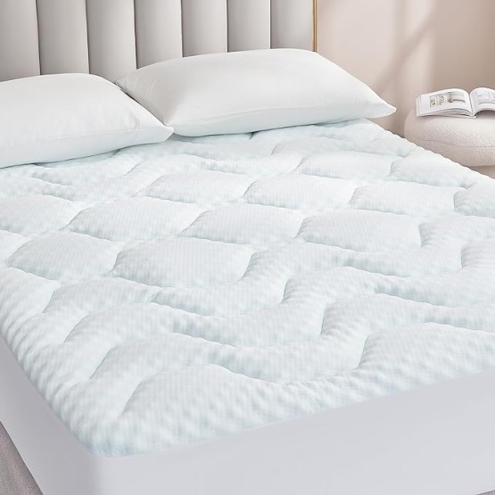 Foto de portada de EHEYCIGA Topper para Colchón Viscoelastica 150x200, Sobrecolchon Memory Foam Mattress Topper, Transpirable sobre Colchon con Extra Profundo, Blanco