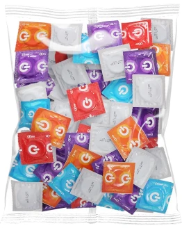 ON) Mix de Condones I 100 unidades I Condones Premium 7 tipos y tamaños con 54 mm de ancho I 20x extra delgados, naturales y texturizados I 10x extra fuertes, con aroma a fresa, plátano, chocolate Foto de portada de ON) Mix de Condones I 100 unidades I Condones Premium 7 tipos y tamaños con 54 mm de ancho I 20x extra delgados, naturales y texturizados I 10x extra fuertes, con aroma a fresa, plátano, chocolate