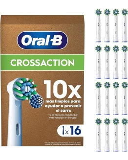 Oral-B Pro CrossAction Recambios para Cepillo de Dientes Eléctrico, Pack de 16 Cabezales, Blanco – Originales (Tamaño Buzón) Foto de portada de Oral-B Pro CrossAction Recambios para Cepillo de Dientes Eléctrico, Pack de 16 Cabezales, Blanco - Originales (Tamaño Buzón)