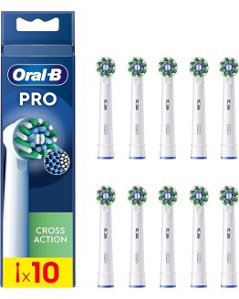 Foto de portada de Oral-B Pro CrossAction Recambios para Cepillo de Dientes Eléctrico, Pack de 10 Cabezales, Blanco - Originales