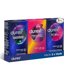 Durex Pack Placer Prolongado + Dame Placer + Mutual Climax, Pack Ahorro 36 Condones Foto de portada de Durex Pack Placer Prolongado + Dame Placer + Mutual Climax, Pack Ahorro 36 Condones