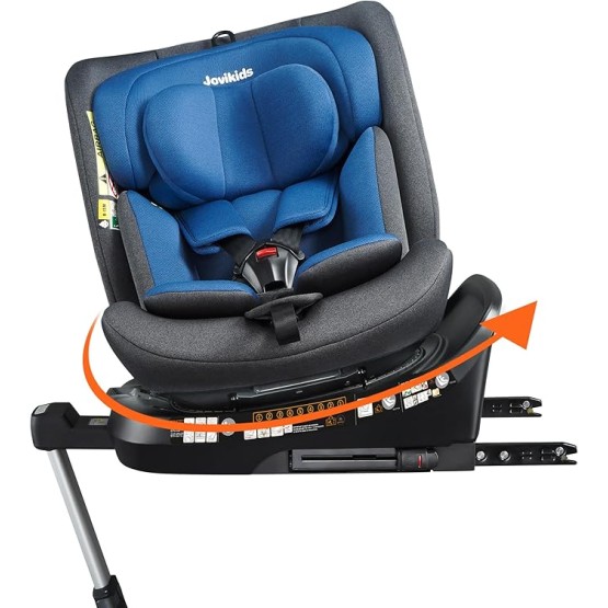 Foto de portada de Jovikids I-Size Silla de Coche para Bebé y Niños Giratoria 360 ISOFIX 40-150 cm Grupo 0+1/2/3, 0 Meses - 12 Años, azul