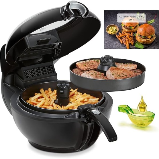 Foto de portada de Tefal ActiFry Genius XL 2 en 1 YV9708 - Freidora sin Aceite, Tecnología Dual Motion, Capacidad XL, 9 Programas, Apta para el Lavavajillas para hasta 1,7 kg de Frituras, dos Zonas Cocción, Cocina Sana