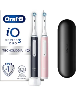 Oral-B iO 3 Cepillos De Dientes Eléctricos (Pack de 2) Con 2 Cabezales, 1 Estuche De Viaje, Diseñado Por Braun, Regalos Originales para Mujer y Hombre – Negro Y Rosa Foto de portada de Oral-B iO 3 Cepillos De Dientes Eléctricos (Pack de 2) Con 2 Cabezales, 1 Estuche De Viaje, Diseñado Por Braun, Regalos Originales para Mujer y Hombre - Negro Y Rosa