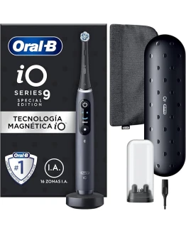 Oral-B iO 9 Cepillo de Dientes Eléctrico con Mango Recargable, 1 Cabezal, Estuche de Viaje con Cargador y Funda Magnética, Diseñado por Braun, Regalos Originales para Mujer y Hombre – Negro Foto de portada de Oral-B iO 9 Cepillo de Dientes Eléctrico con Mango Recargable, 1 Cabezal, Estuche de Viaje con Cargador y Funda Magnética, Diseñado por Braun, Regalos Originales para Mujer y Hombre - Negro