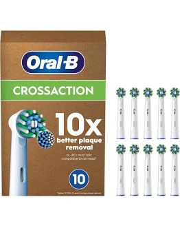 Oral-B Pro CrossAction Recambios para Cepillo de Dientes Eléctrico, Pack de 10 Cabezales, Blanco – Originales (Tamaño Buzón) Foto de portada de Oral-B Pro CrossAction Recambios para Cepillo de Dientes Eléctrico, Pack de 10 Cabezales, Blanco - Originales (Tamaño Buzón)