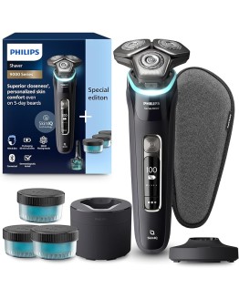 Philips Serie 9000 Afeitadora Eléctrica Hombre, Máquina de Afeitar Barba con Recortadora, 60min de uso, En Seco y Húmedo, Recargable, Centro de Limpieza, Base Carga, 4 Cartuchos, S9976/63, Negro Foto de portada de Philips Serie 9000 Afeitadora Eléctrica Hombre, Máquina de Afeitar Barba con Recortadora, 60min de uso, En Seco y Húmedo, Recargable, Centro de Limpieza, Base Carga, 4 Cartuchos, S9976/63, Negro