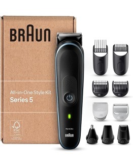 Foto de portada de Braun Recortadora de Barba Series 5 Máquina Cortar Pelo, Máquina de afeitar, Cortapelos Hombre, Kit 10 En 1 Para Barba, Pelo, Depilación Masculina, MGK5445