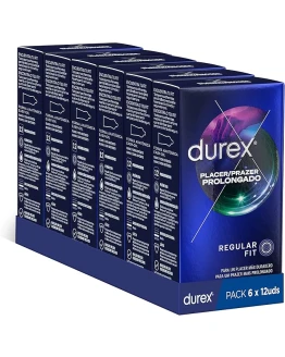 Durex Preservativos Placer Prolongado con Efecto Retardante Eyaculación, 6×12 condones Foto de portada de Durex Preservativos Placer Prolongado con Efecto Retardante Eyaculación, 6x12 condones