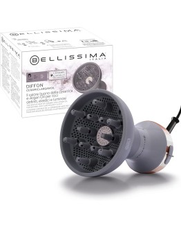 Foto de portada de Bellissima Imetec Diffon Ceramic & Argan Oil Difusor de Aire Caliente para Cabello Rizado, Tecnología de 2 Niveles de Aire/Temperatura, Secado Suave, 700 W, Color Gris