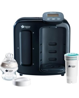 Foto de portada de Tommee Tippee Preparador biberones Perfect Prep Day & Night fácil y rápido, filtro antibacterias, pantalla digital y funciones nocturnas, Negro azulado