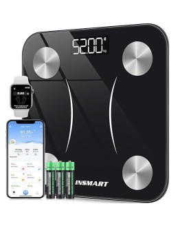 Báscula Grasa Corporal Bluetooth, INSMART Báscula Baño Digital con APP Inteligente, 13 Monitores de Composición Corporal, para Andriod y iOS, 180kg Negro Foto de portada de Báscula Grasa Corporal Bluetooth, INSMART Báscula Baño Digital con APP Inteligente, 13 Monitores de Composición Corporal, para Andriod y iOS, 180kg Negro