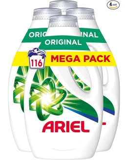 Ariel Detergente Lavadora Liquido 116 Lavados (4×29), Original, Jabon Limpieza Mejorada en Ciclos Mas Frios con la Exclusiva Tecnologia de Limpieza en Frio, Paquete de 4 Foto de portada de Ariel Detergente Lavadora Liquido 116 Lavados (4x29), Original, Jabon Limpieza Mejorada en Ciclos Mas Frios con la Exclusiva Tecnologia de Limpieza en Frio, Paquete de 4