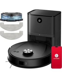 Ultenic T10 Lite Robot Aspirador con Base Autovaciado 18000Pa, 60Días Manos Libres, Limpieza Matricial, Auto-Ajuste Potencia para Alfombra, Robot Aspirador y Fregasuelos con LIDAR para Mascota Niño Foto de portada de Ultenic T10 Lite Robot Aspirador con Base Autovaciado 18000Pa, 60Días Manos Libres, Limpieza Matricial, Auto-Ajuste Potencia para Alfombra, Robot Aspirador y Fregasuelos con LIDAR para Mascota Niño
