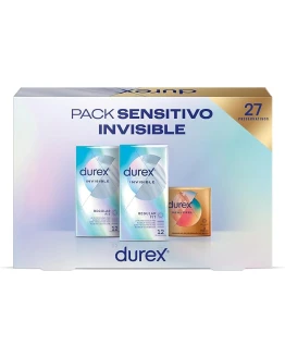 Durex, Pack Sensitivo Invisible, Preservativos Durex, Invisible Extra Sensitivo, Real Feel, 27 Condones Foto de portada de Durex, Pack Sensitivo Invisible, Preservativos Durex, Invisible Extra Sensitivo, Real Feel, 27 Condones