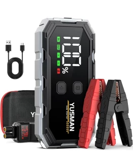 YUSMAN Arrancador de Coches,4000A Arrancador de Baterias de Coche, 12V Arrancador de Coche Portátil con para 8L Gasolina o 6L Diesel, Linterna LED de Emergencia,Carga Rápida,Pantalla LCD Extragrande Foto de portada de YUSMAN Arrancador de Coches,4000A Arrancador de Baterias de Coche, 12V Arrancador de Coche Portátil con para 8L Gasolina o 6L Diesel, Linterna LED de Emergencia,Carga Rápida,Pantalla LCD Extragrande