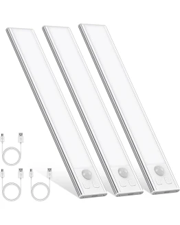 OUILA Luz de Armario con Sensor Movimiento 20.5CM Recargable Luz Nocturna,6000K Regulable Lampara LED Adhesiva para Gabinete, Pasillo, Escalera, Sótano, Cocina, Garaje- 3Packs Foto de portada de OUILA Luz de Armario con Sensor Movimiento 20.5CM Recargable Luz Nocturna,6000K Regulable Lampara LED Adhesiva para Gabinete, Pasillo, Escalera, Sótano, Cocina, Garaje- 3Packs