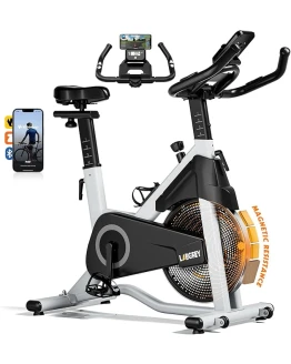 LABGREY Bicicleta Estática Magnética con Bluetooth para Uso en Casa con Transmisión por Correa, Pantalla de RPM y Soporte para iPad – Capacidad de 150 KG Foto de portada de LABGREY Bicicleta Estática Magnética con Bluetooth para Uso en Casa con Transmisión por Correa, Pantalla de RPM y Soporte para iPad - Capacidad de 150 KG