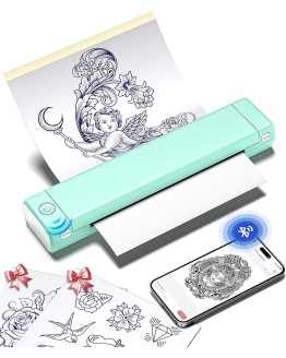 Phomemo M08F Impresora Tattoo Termocopiadora Impresora Termica Tattoo, Termocopiadora de Tatuaje con 10pcs Tatuaje Papel, Compatible con Smartphone,iPad, PC Foto de portada de Phomemo M08F Impresora Tattoo Termocopiadora Impresora Termica Tattoo, Termocopiadora de Tatuaje con 10pcs Tatuaje Papel, Compatible con Smartphone,iPad, PC