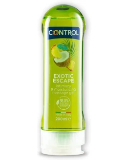 Control Gel Exotic Escape 2 en 1 – Gel de Masaje Corporal con Aroma a Frutas Tropicales – 200 ml – Base acuosa – Hidratante – Hipoalergénico – Sin azúcar – No mancha Foto de portada de Control Gel Exotic Escape 2 en 1 - Gel de Masaje Corporal con Aroma a Frutas Tropicales - 200 ml - Base acuosa - Hidratante - Hipoalergénico - Sin azúcar - No mancha